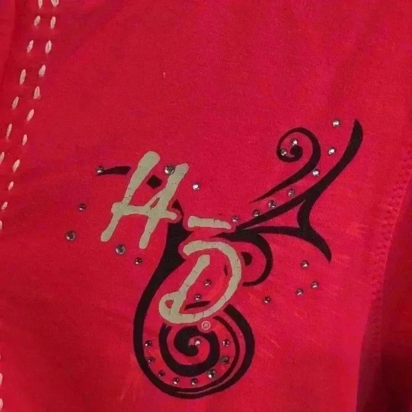 Vintage Harley Davidson Women's Small red zip Zip Up - Picture 3 of 6